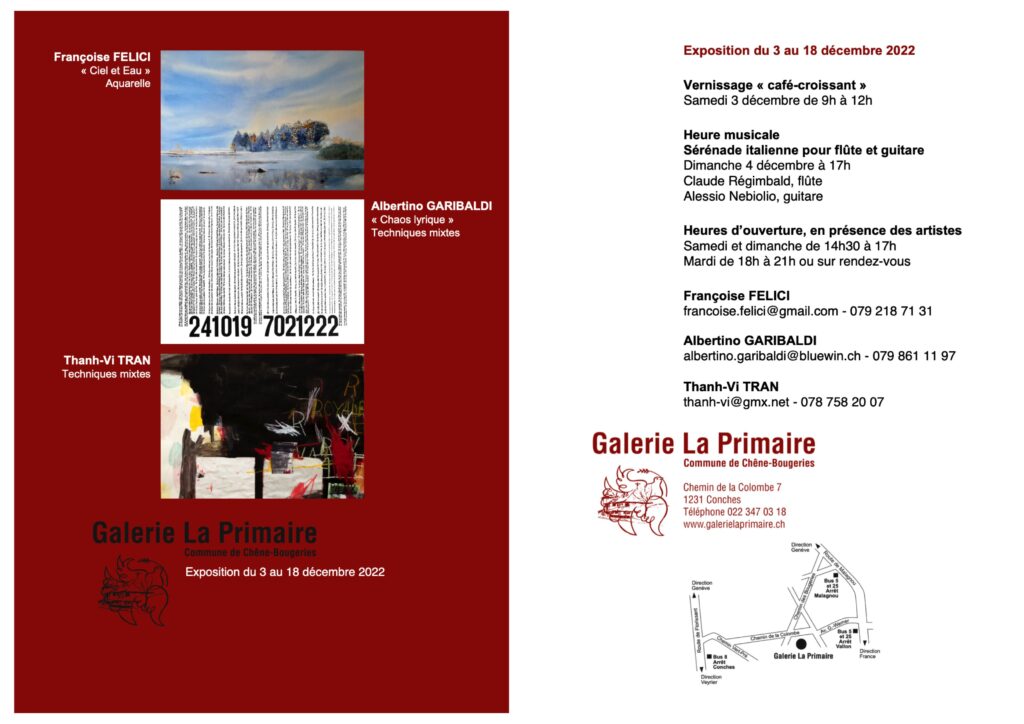 Galerie Primaire, Flyer, format paysage
