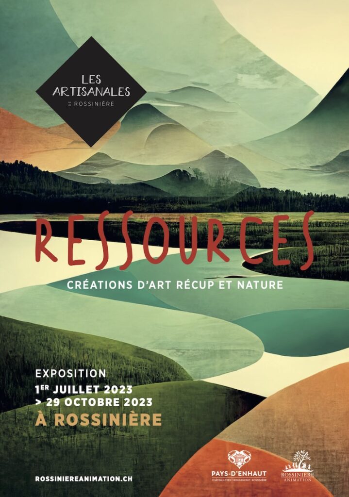 Ressources, exposition collective à Rossinière, affiche Ressources, exposition collective à Rossinière, affiche