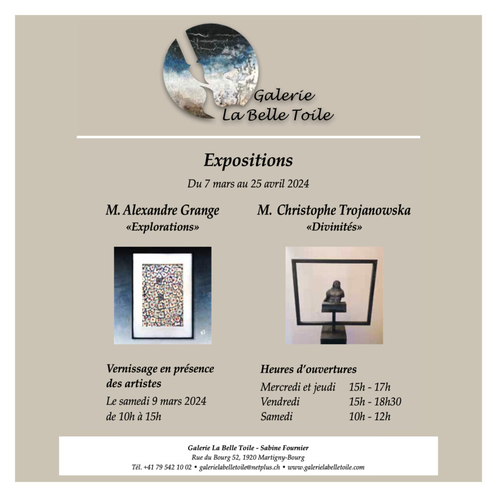 Grange Alexandre, Galerie la Belle Toile, flyer officiel 1ère page Grange Alexandre, Galerie la Belle Toile, flyer officiel 1ère page