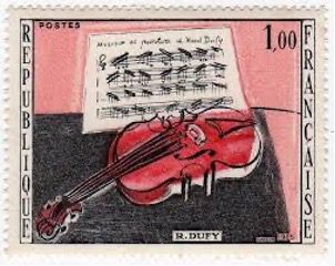 Le violon, timbre R. Dufy